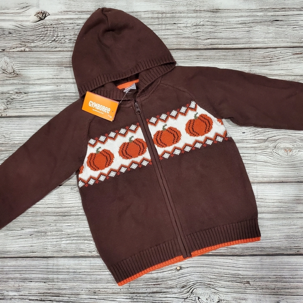 Gymboree Pumpkin Sweater Zip Up Hoodie Fall Harvest Multiple Sizes NWT - Picture 3 of 8